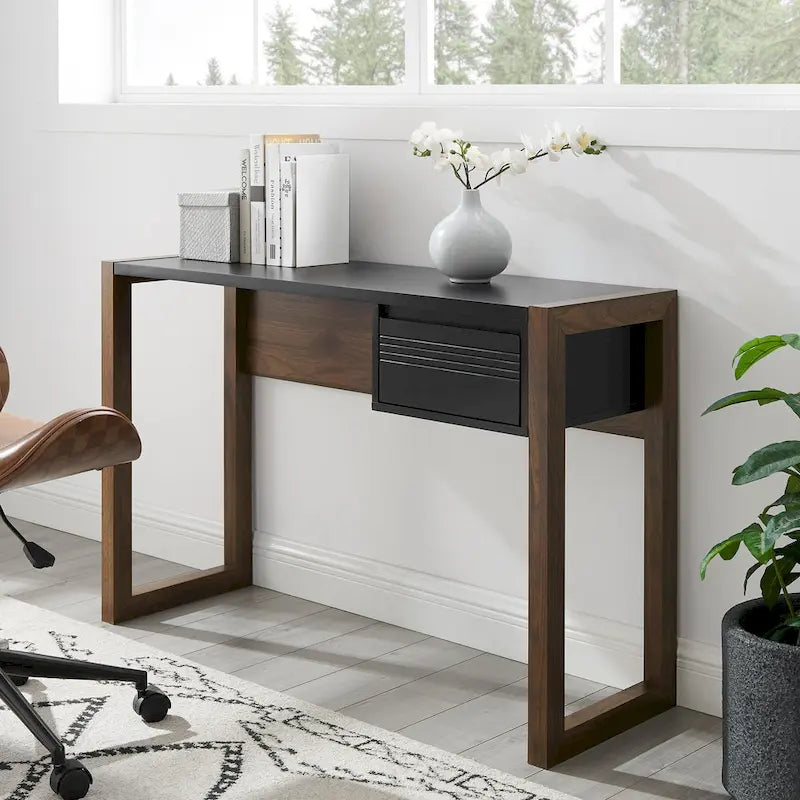 Bureau d'écriture bicolore à un tiroir