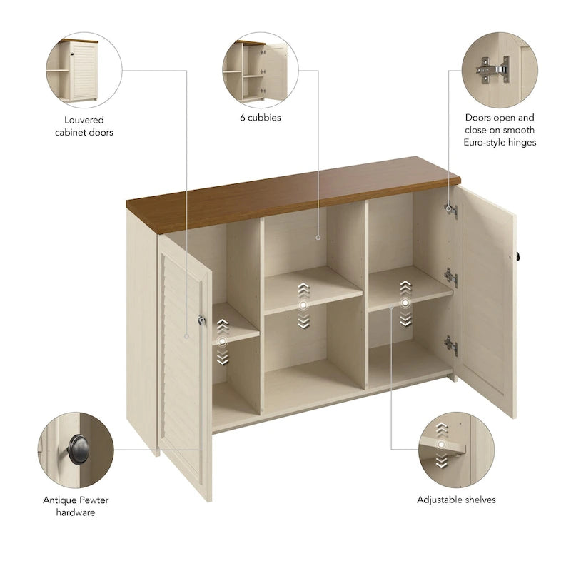 Meuble d'appoint avec portes et étagères