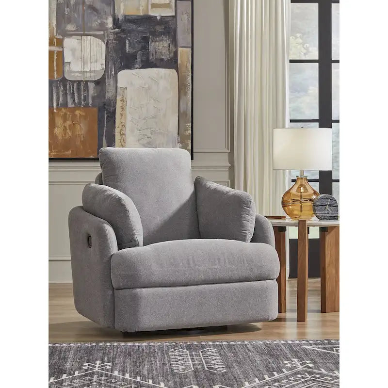 Fauteuil inclinable pivotant et coulissant gris foncé