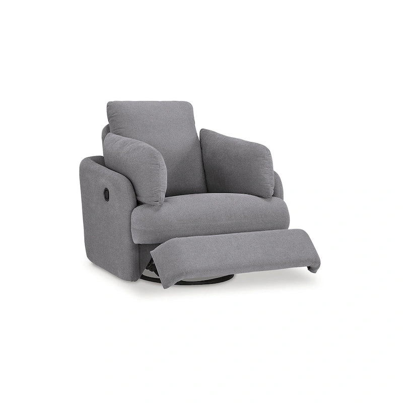 Fauteuil inclinable pivotant et coulissant gris foncé