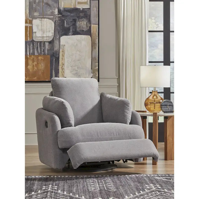 Fauteuil inclinable pivotant et coulissant gris foncé