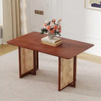Table en hévéa rétro 59 avec finition noyer