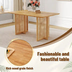 Table en hévéa rétro 59 avec finition noyer