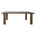 Table à manger, Plateau rectangulaire de 221 cm, Bois de manguier massif marron rustique