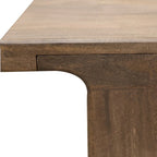 Table à manger, Plateau rectangulaire de 221 cm, Bois de manguier massif marron rustique