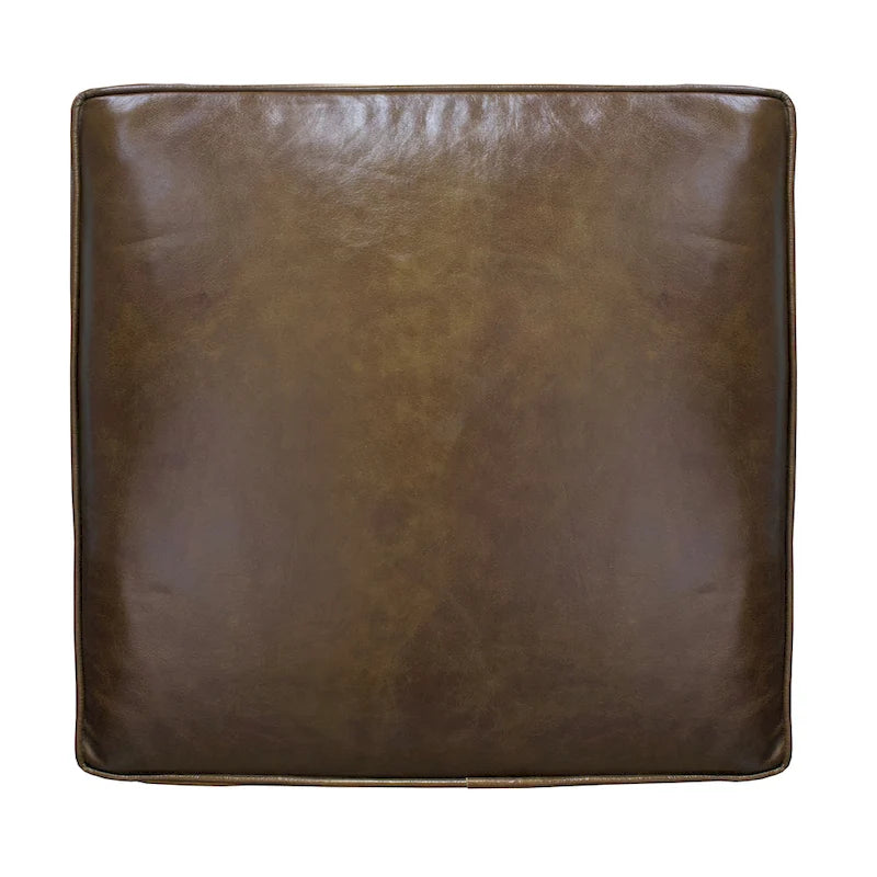 Fauteuil d'appoint, manguier latté fait main, coussins en cuir de buffle, pieds inclinés