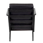 Fauteuil d'appoint, manguier latté fait main, coussins en cuir de buffle, pieds inclinés