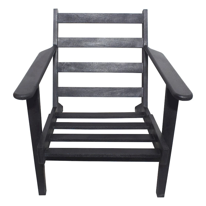 Fauteuil d'appoint, manguier latté fait main, coussins en cuir de buffle, pieds inclinés