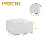 Pouf en cuir véritable capitonné pour salon et chambre à coucher