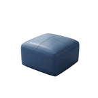 Pouf en cuir véritable capitonné pour salon et chambre à coucher