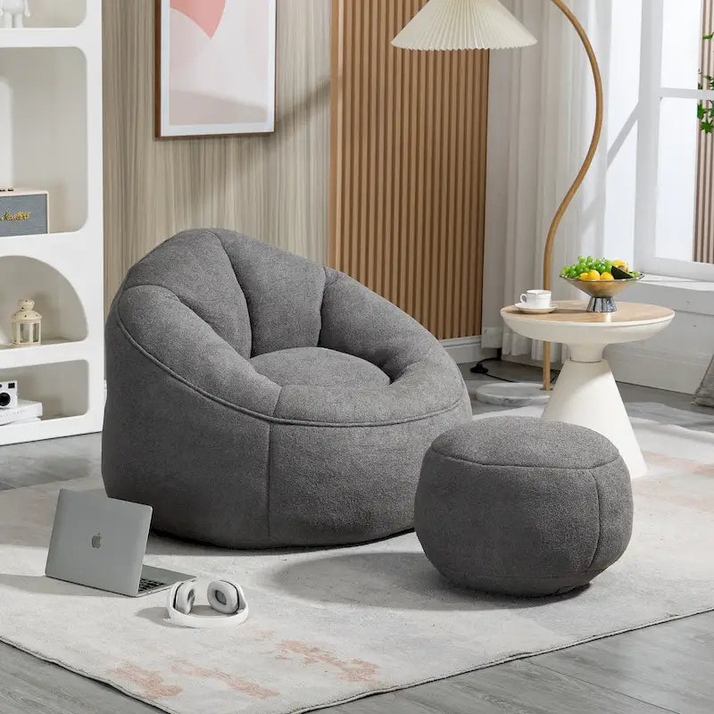 Fauteuil poire avec repose-pieds
