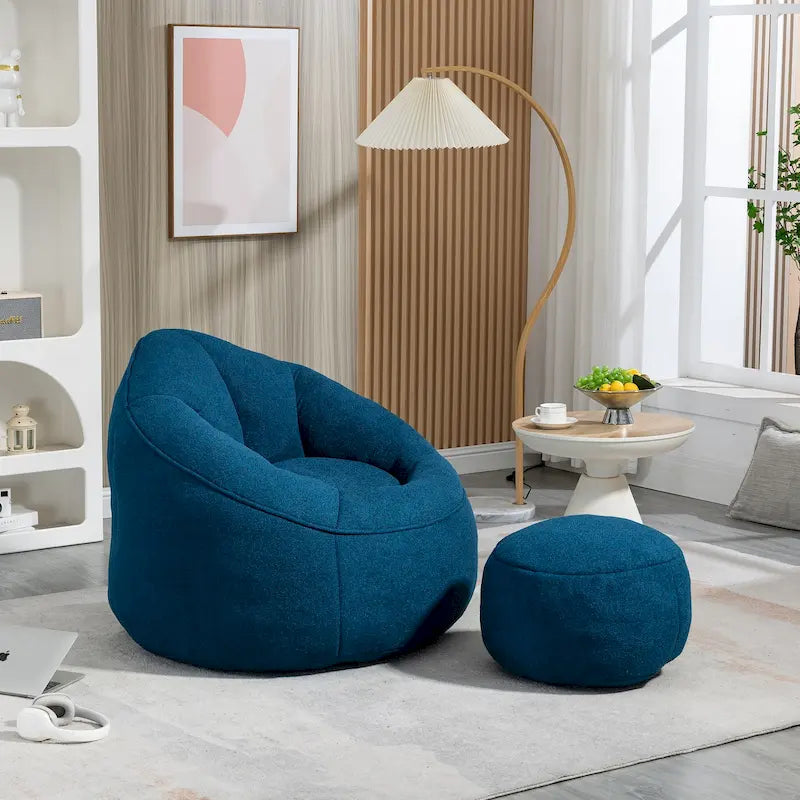 Fauteuil poire avec repose-pieds