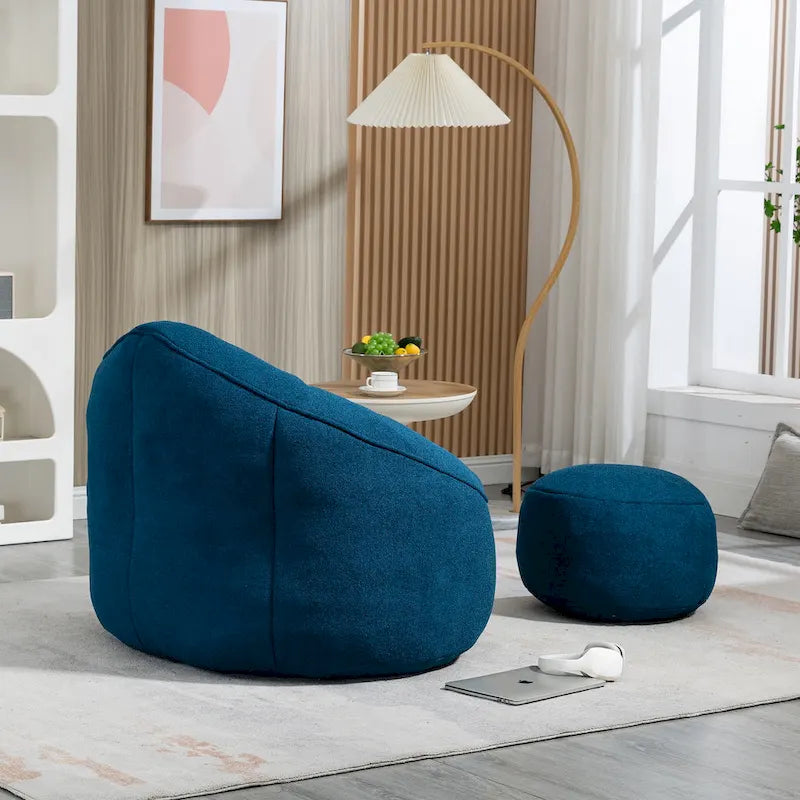 Fauteuil poire avec repose-pieds