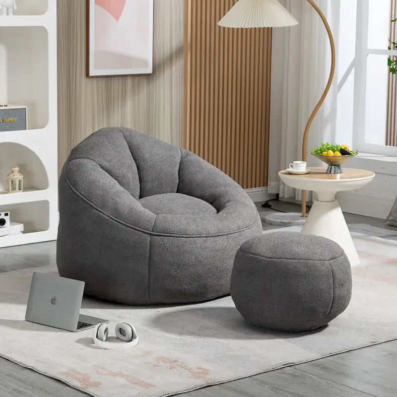 Fauteuil poire avec repose-pieds