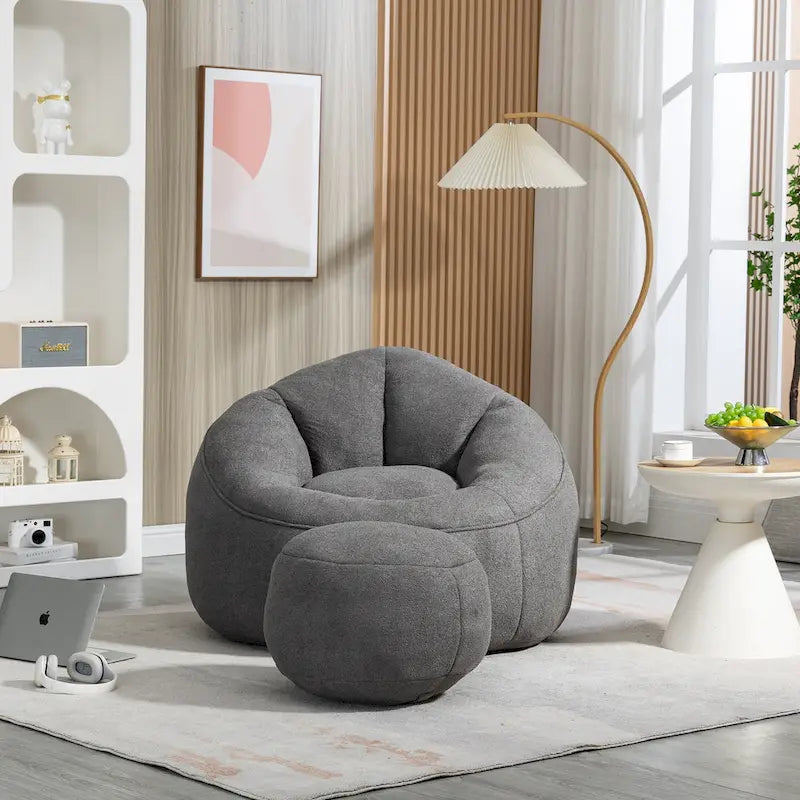 Fauteuil poire avec repose-pieds