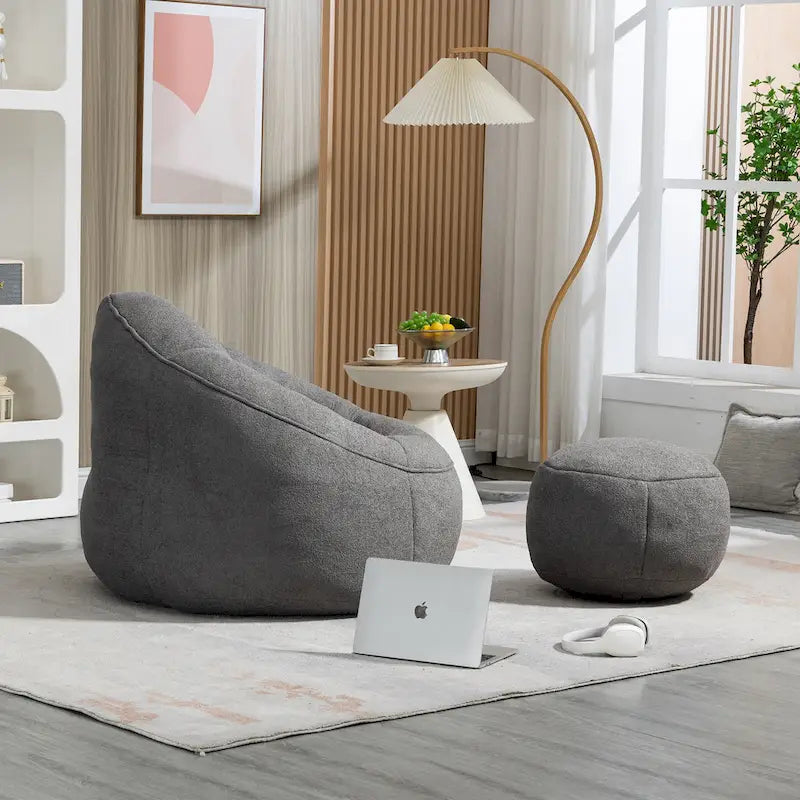 Fauteuil poire avec repose-pieds