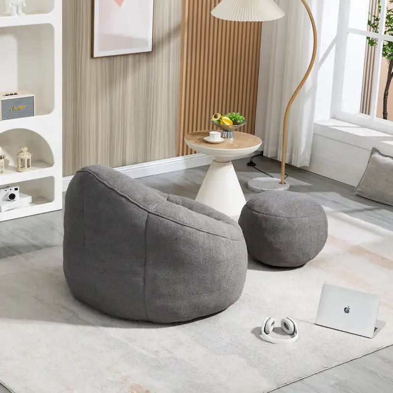 Fauteuil poire avec repose-pieds