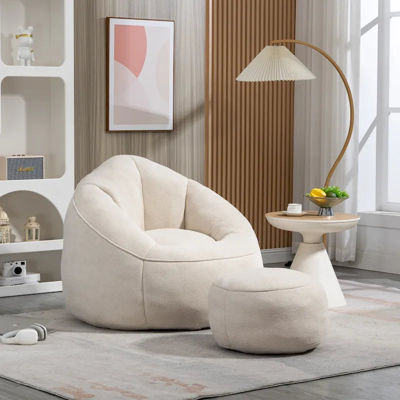 Fauteuil poire avec repose-pieds