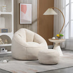 Fauteuil poire avec repose-pieds