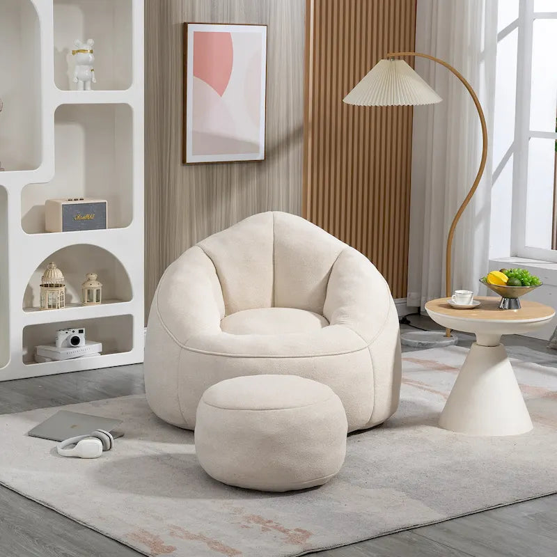 Fauteuil poire avec repose-pieds