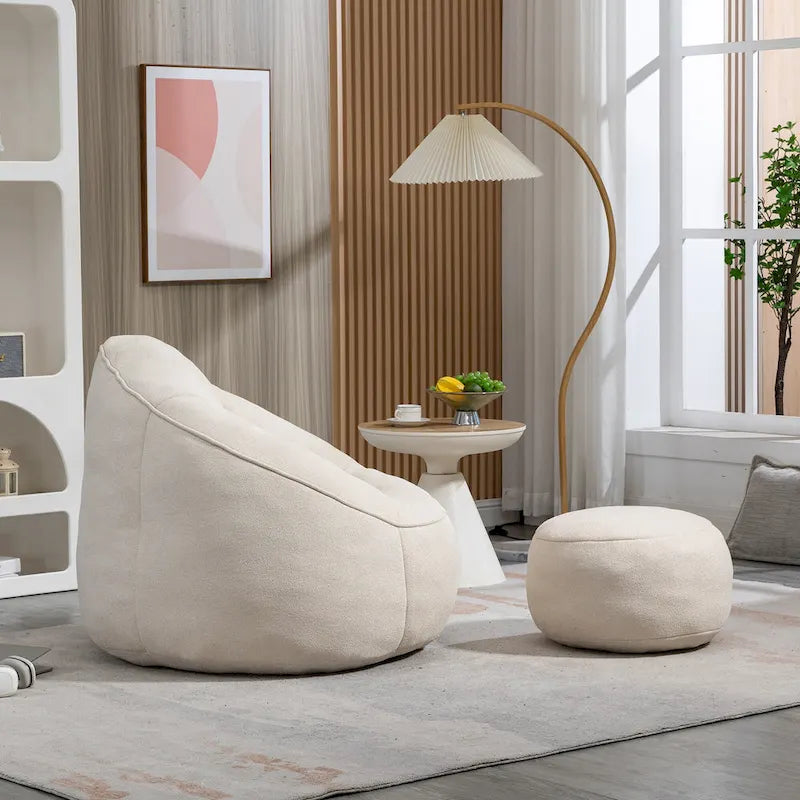 Fauteuil poire avec repose-pieds