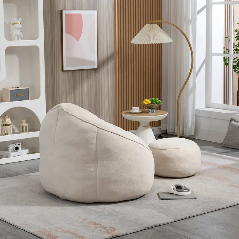 Fauteuil poire avec repose-pieds