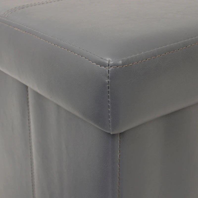 Banc de rangement pliant capitonné - Gris acier