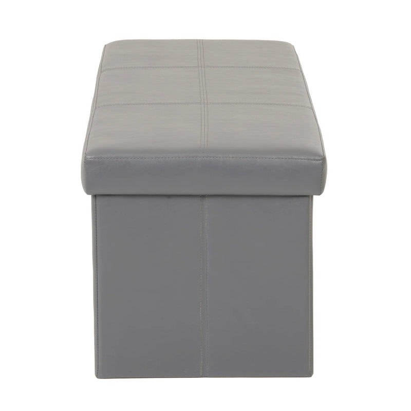 Banc de rangement pliant capitonné - Gris acier