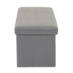 Banc de rangement pliant capitonné - Gris acier