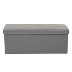 Banc de rangement pliant capitonné - Gris acier