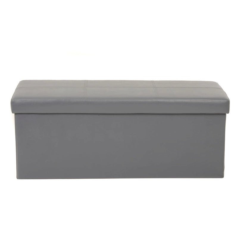 Banc de rangement pliant capitonné - Gris acier