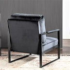 25.4 Fauteuil en velours avec accoudoirs métalliques