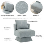 Fauteuils pivotants à 360 degrés en chenille pour salon et chambre à coucher