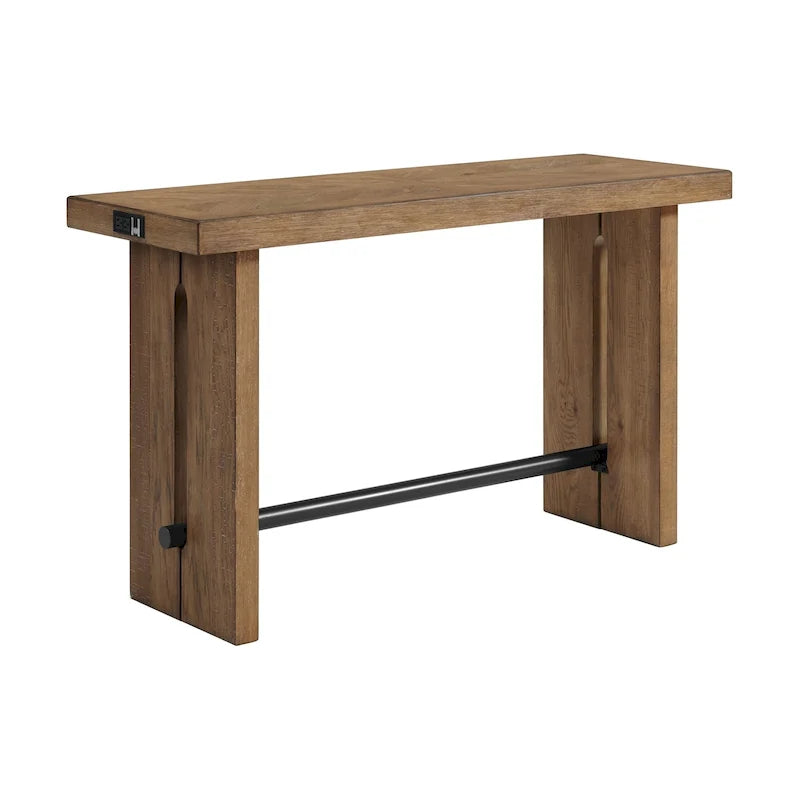 Console de 60 de large avec 2 pieds, Chêne grisé