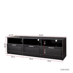 Meuble TV moderne de 70,87 po avec 3 tiroirs de rangement, console TV, meuble de divertissement pour salon