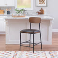 Tabouret de comptoir en métal et similicuir de 63,5 cm