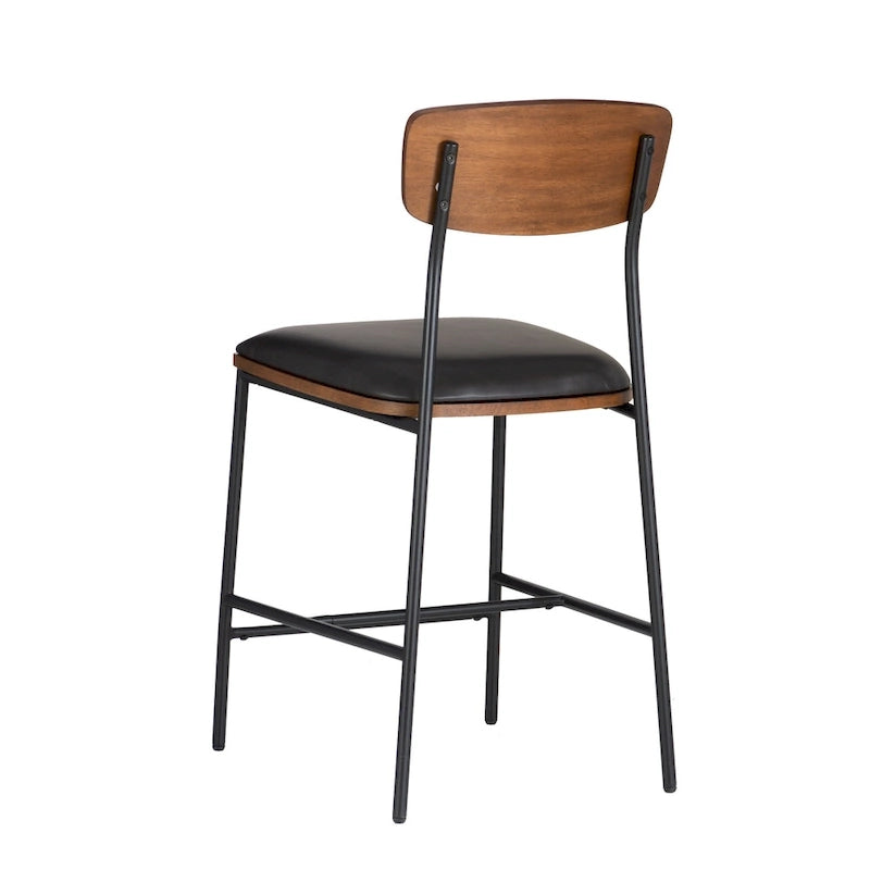 Tabouret de comptoir en métal et similicuir de 63,5 cm
