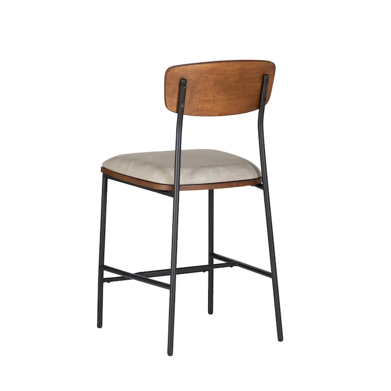 Tabouret de comptoir en métal et similicuir de 63,5 cm