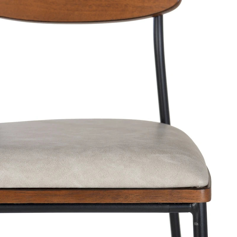 Tabouret de comptoir en métal et similicuir de 63,5 cm
