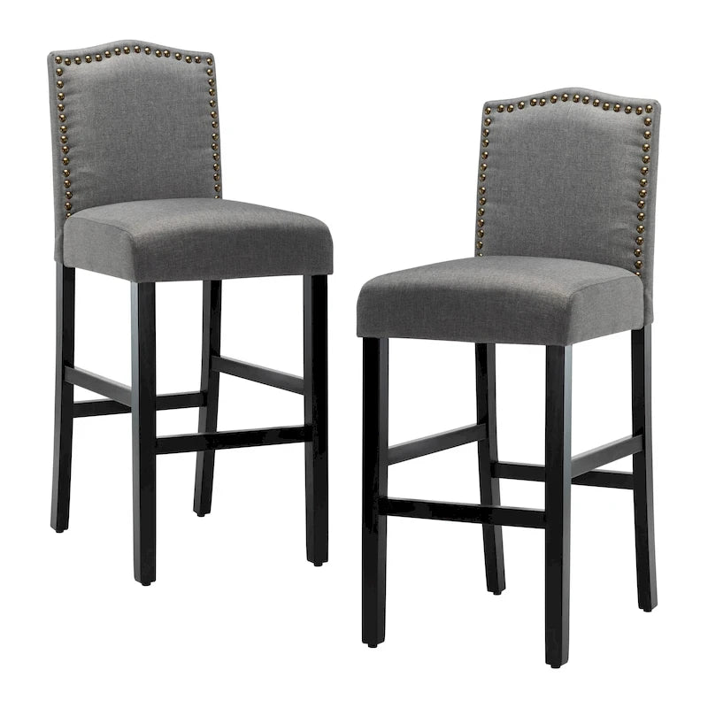 Tabourets de bar rembourrés de 71 cm, chaises de pub (lot de 2)