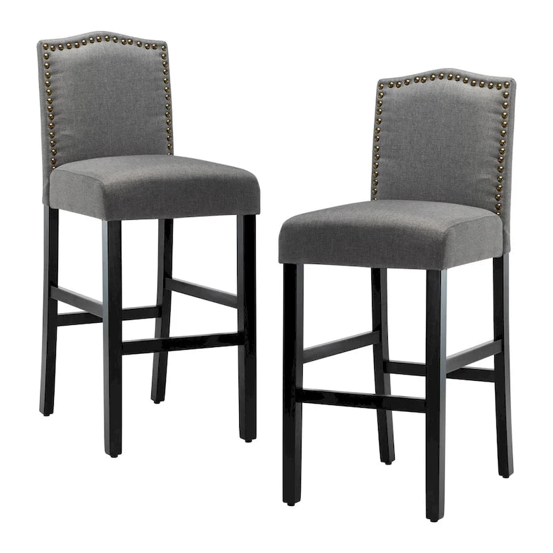 Tabourets de bar rembourrés de 71 cm, chaises de pub (lot de 2)