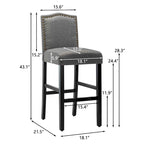 Tabourets de bar rembourrés de 71 cm, chaises de pub (lot de 2)