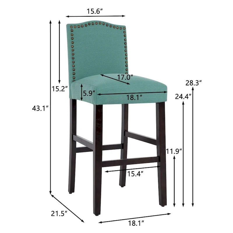 Tabourets de bar rembourrés de 71 cm, chaises de pub (lot de 2)