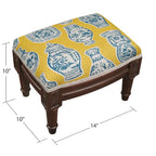 Repose-pieds Pot en porcelaine Gingembre Bleu et Jaune