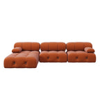 Grand canapé modulable moderne en velours orange