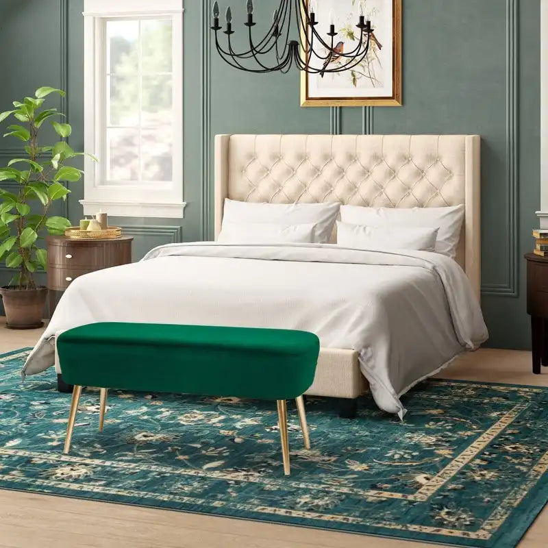 Pouf Ottoman en Velours avec Options de Couleur
