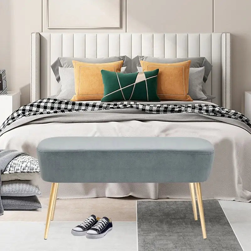 Pouf Ottoman en Velours avec Options de Couleur