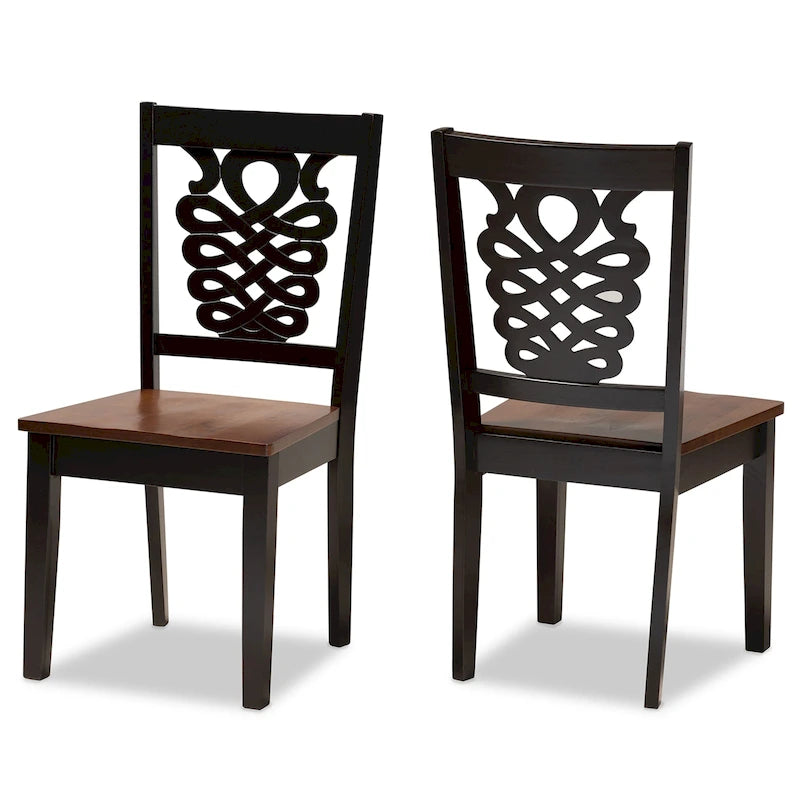 Chaise de salle à manger transitionnelle moderne et contemporaine (lot de 2)