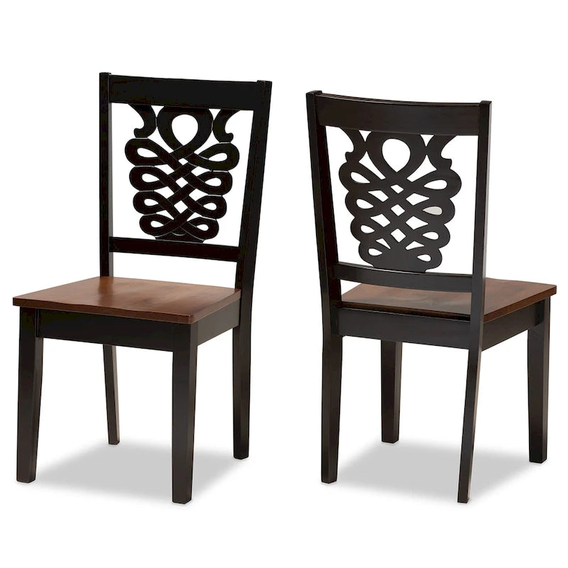 Chaise de salle à manger transitionnelle moderne et contemporaine (lot de 2)