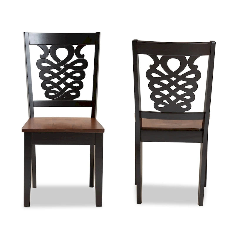 Chaise de salle à manger transitionnelle moderne et contemporaine (lot de 2)